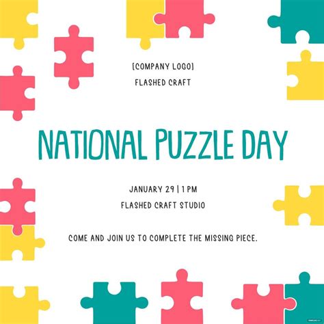 National Puzzle Day Flyer Vector In Eps Illustrator  Png Psd