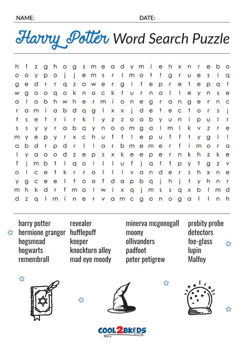 Free Printable Harry Potter Characters Word Search Puzzle Harry