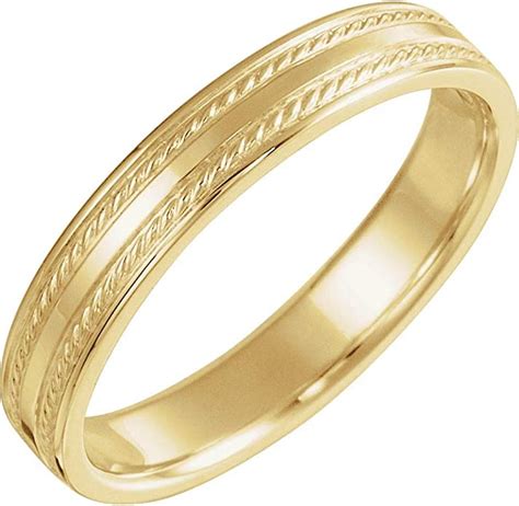 Double Rope Wedding Band Real Solid 14k Yellow Rose Or White Gold Ring