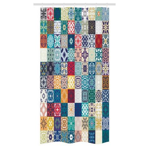 Moroccan Stall Shower Curtain Patchwork Pattern With Different