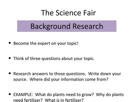 How To Do Background Research For Science Fair Step 4 Background