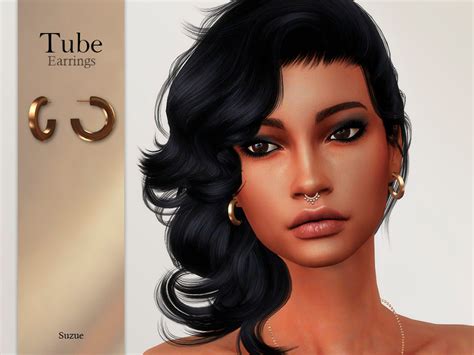 Tube Hoops Earrings By Suzue At Tsr Sims 4 Updates