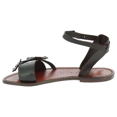 handmade women s dark brown flat sandals real italian leather the leather craftsmen