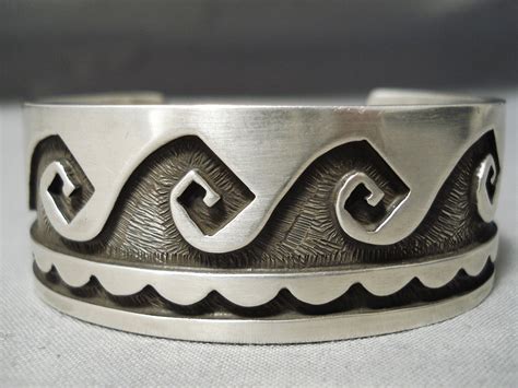 Magnificent Vintage Hopi Sterling Silver Bracelet Native American Old