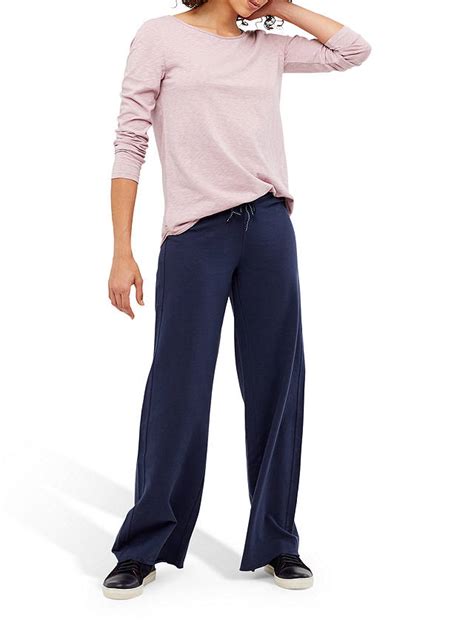 White Stuff Dolce Wide Leg Jersey Trousers Navy At John Lewis And Partners