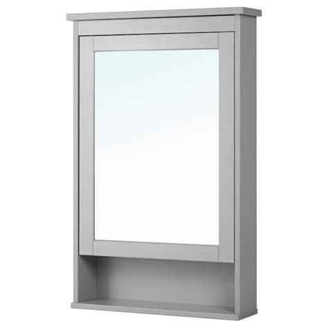 Hemnes Grey Mirror Cabinet With 1 Door 63x16x98 Cm Ikea
