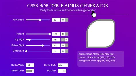 We did not find results for: CSS Border Radius Generator | Online CSS3 Rounded Corner Tool