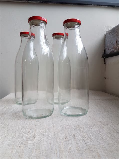 1 Litre Glass Milk Bottle With Lid Glass Milk Bottles Milk Bottle