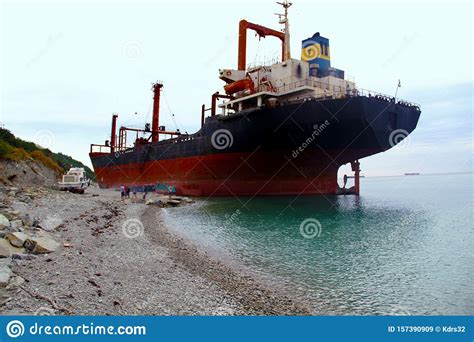 Gelendzhik Russia Rio Ship Stranded After A Storm In The Black Sea