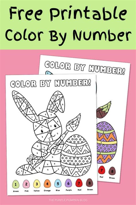 Easter Bunny Color By Number Free Printable Free Easter Activities