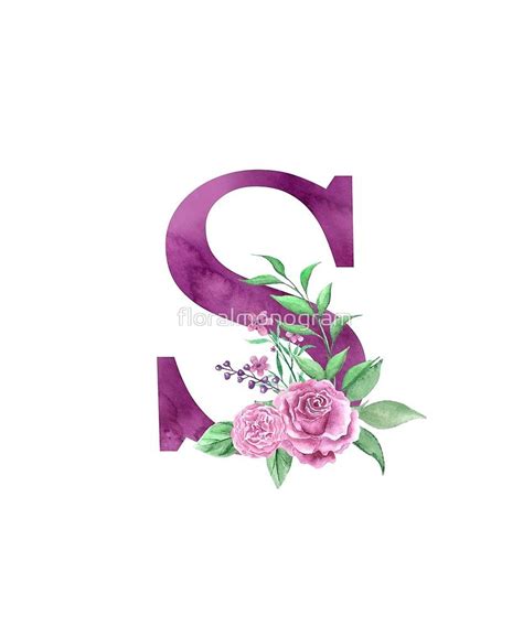 Monogram S Lovely Rose Bouquet Sticker By Floralmonogram Monogram