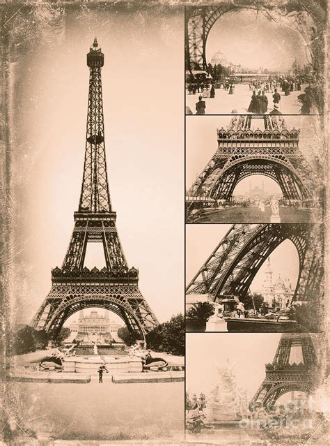 Eiffel Tower Paris Vintage Collage Photograph By Vintage Treasure