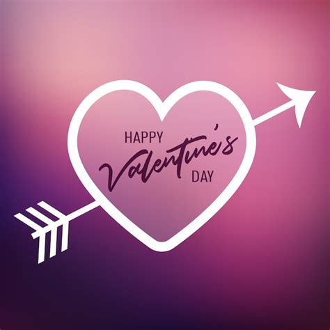 Free Vector Valentines Day Heart On A Blur Background