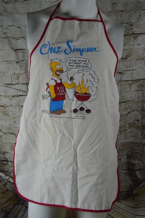 vintage 1990 the simpsons chef simpson homer apron 1853557302