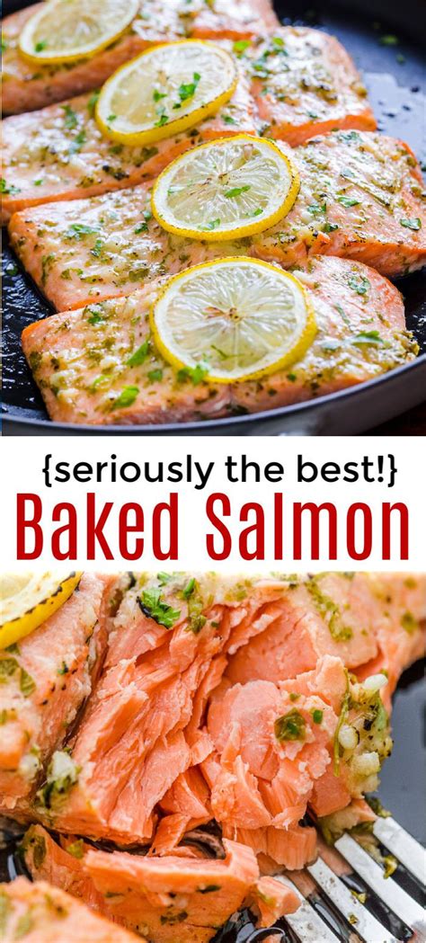 Lay the salmon in the baking dish, skin side down. So easy!! Oven Roasted Salmon with the best marinade. 20 ...
