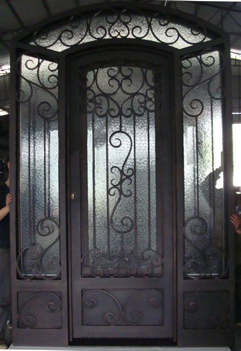 Wrought Iron Doors With Interior Glass Sliding Door For Lm D069 In