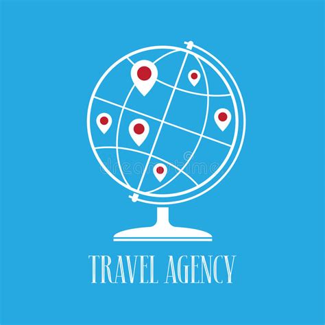 Set Of Travel Agency Vector Logo Emblem Stock Vector Illustration Of