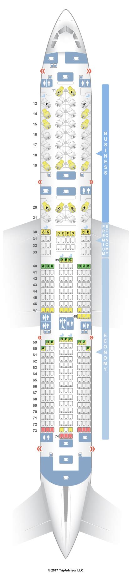 A350 900 Singapore Airlines Seat Map