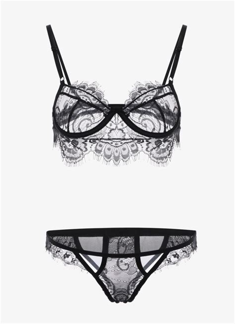 Spaghetti Straps Cut Out Lace Bra Set For Women Lingerie Top Png Image Transparent Png Free
