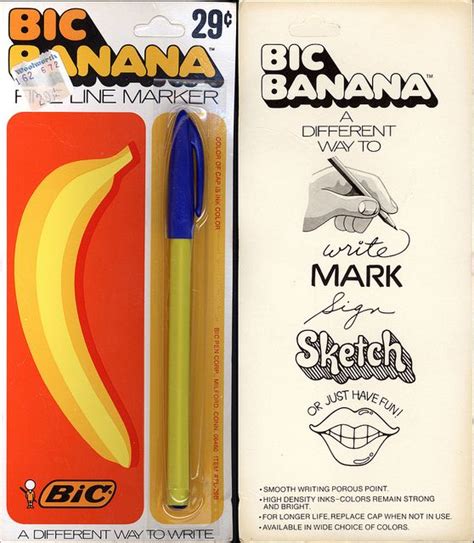 Bic Banana Fine Line Marker Pen Blue Alt Package 1973 By