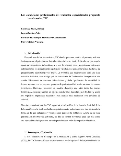pdf condiciones del traductor profesional propuesta basada en las tic