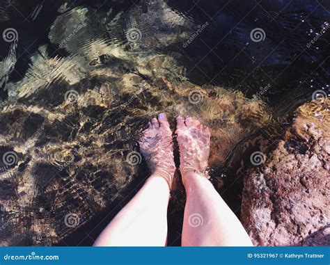 Womans Legs And Feet In Water Stock Image Image Of Woman Clear