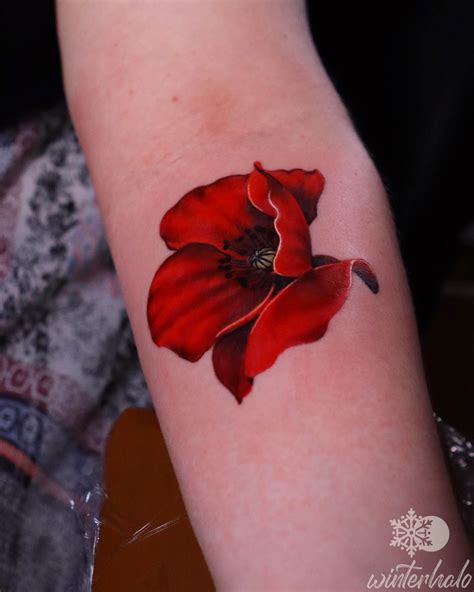 Realistic Poppy Tattoo In 2021 Nyc Tattoo Artists Poppies Tattoo