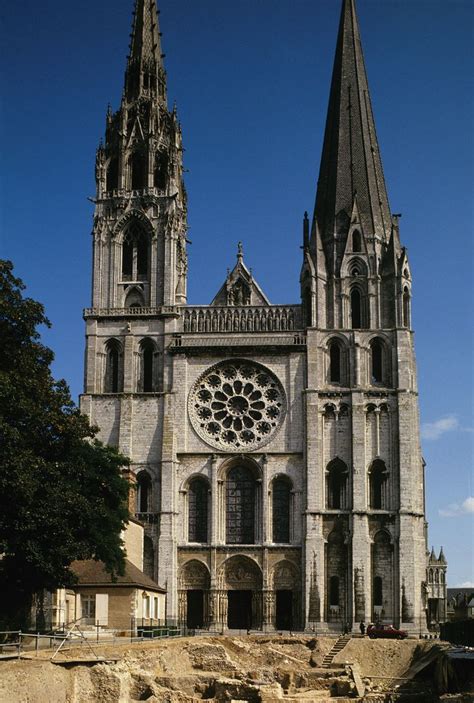 West Facade Chartres Cathedral 1134 1220 Located In France The Two