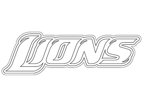 Detroit Lions Logo Black And White Sketch Coloring Page
