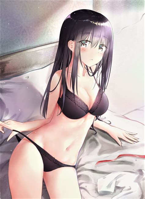 Wallpaper Boobs Bra Cleavage Panties Black Underwear Black Hair