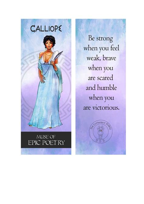 Nine Muses Bookmarks Bookmarks With Each Muse And And A Message Greek Muses Art Erato