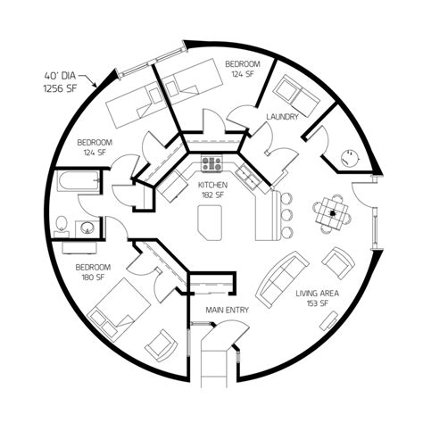 Click on concrete house plans to learn about different styles of concrete homes. Concrete Dome 1256 SQ' Model C