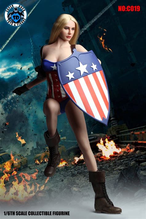 Estartek Super Duck C019 16 Sexy Captain America Girl Set For 12inch Phicen Jodoll Action