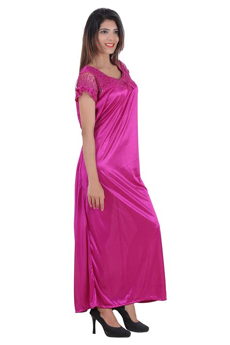 Buy Glossia Pink Satin Nighty And Night Gowns Online ₹399 From Shopclues