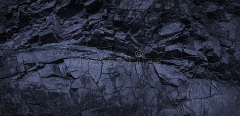 Dark Blue Rock Background Monochrome Toned Rocky Stone Texture