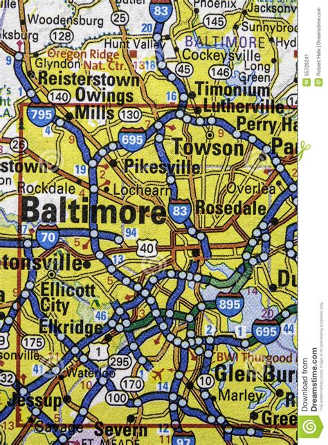 Baltimore Road Map Maryland Surrounding Area 55726241 