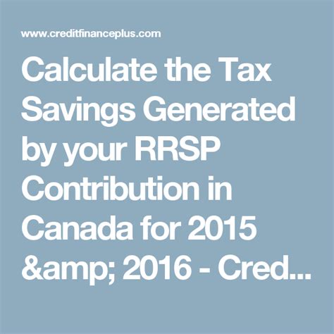 Tax saving schemes is the best way to make investments to save tax by claiming deductions available under the provisions of the income tax act, 1961. Calculate the Tax Savings Generated by your RRSP ...
