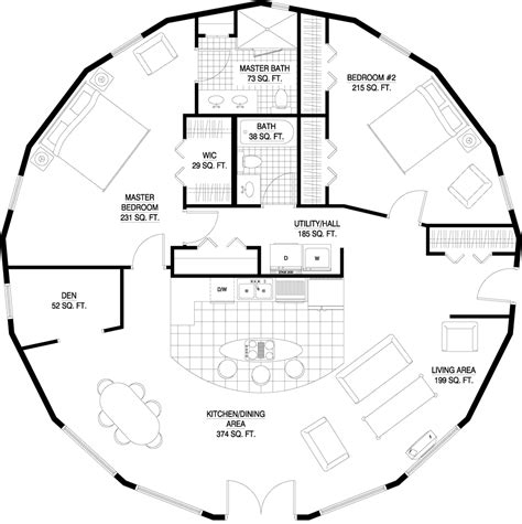 1 Story Chesapeake Plan Number 1500 2 2 399 Round House Plans 3d