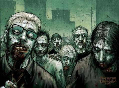 A su lado, hay otra persona encadenada, el dr. Imágenes del Comic | Arte zombie, Portadas para facebook ...