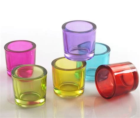 Thick Wall 8oz Colored Glass Candle Holders On