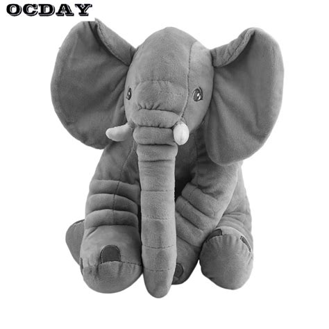 334060cm Long Nose Plush Elephant Toy Lumbar Stuffed Animal Pillow
