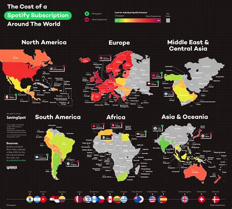 Which Countries Pay The Most And Least For Spotify Premium