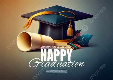 Graduation Certificate Doctor Hat Graduation Ceremony Poster Template