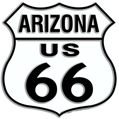 Us Route 66 Arizona 12 X 12 Shield Metal Tin Embossed Historic Highway