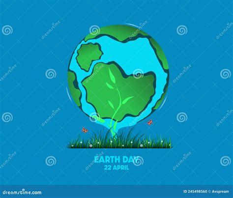 Earth Day Illustration Of The Happy Earth Day Banner For The
