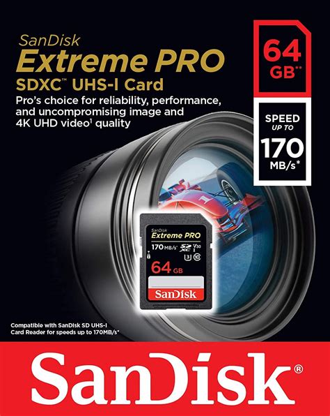 Sandisk Extreme Pro®64gb Sdxc™ Uhs I Card 170mbs Camix