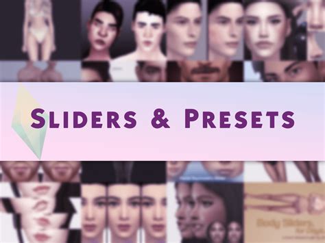 The Sims 4 Huge Selection Of Sliders And Presets