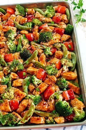 Season with salt and pepper. Sheet Pan Sesame Chicken and Veggies - The Country Chic ...