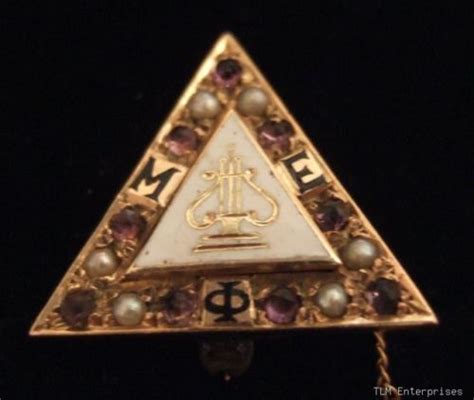 Mu Phi Epsilon Fraternity Sorority 10k Gold Amethyst Pearl Vintage