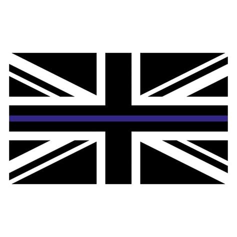 Black Union Flag With Thin Blue Line Flags And Flagpoles